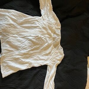 White BOHO Dress Shirt Sz L